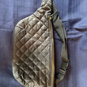 Maurices Quilted Black Belt Bag